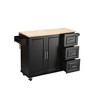NicBex Kitchen Island with Drop Leaf Rolling Kitchen Island with 3 Drawers, a Storage Cabinet, and 5 wheels - 2 of 4