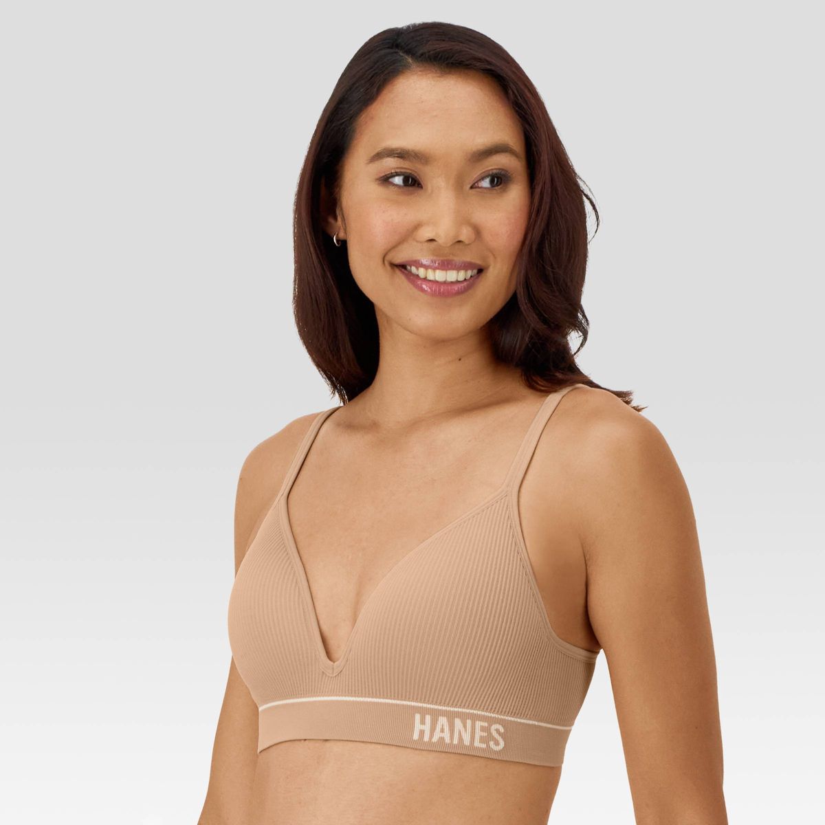 Hanes Originals Women's Ribbed Seamless Contour Bra MHB004