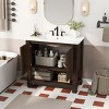 36" Bathroom Floor Cabinet with Rectangular Ceramic Sink, Soft-Close Handle-Free Doors, Large Storage and Open Bottom Shelf-Maison Boucle - 3 of 4