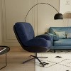 360° swivel office chair with imitation leather and black metal base, without wheels - 2 of 4
