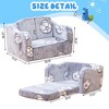 Hooseng Toddler Couch, 2-in-1 Glow-in-The-Dark Plush Kids Fold-Out Sofa, Convertible Kids Sofa to Lounger with Curved Armrests for Boys & Girls - 4 of 4