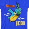 Minecraft Parrot with Summer Icon 3D Text Youth Boy's Royal Blue T-Shirt - image 2 of 3