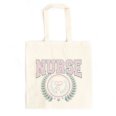 City Creek Prints Nurse Grunge Canvas Tote Bag - 15x16 - Natural