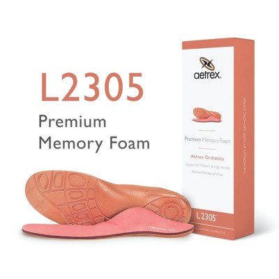 Aetrex Women's Premium Memory Foam Orthotics W/ Metatarsal Support