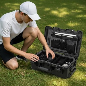 Protective Case,Heavy Duty Protective Dry Box Case with Padded Dividers and Wheels,Waterproof Travel Camera Case Dustproof and Impact Resistant - 1 of 4