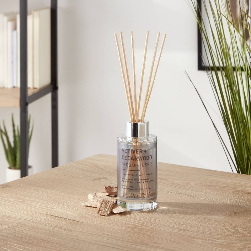 100ml Glass Reed Diffuser Vetiver &#38; Cedarwood Brown - Threshold&#8482;, 2 of 4