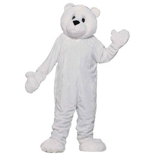 Forum Adult Polar Bear Mascot Costume - One Size - White - 1 of 1