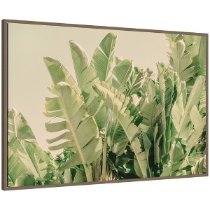 Kate and Laurel Framed Canvas Wall Art Print Potential by Alicia Bock, 41 x 28 Sylvie Dark Gold Frame, Coastal, Tropical Art for Wall Decor - 1 of 4