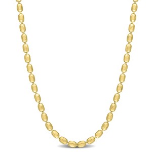 EVERLY JEWELRY | Yellow Plated Sterling Silver Oval Ball Chain Necklace- 20 in - 1 of 4