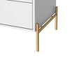 Sapphtopaz Modern Nightstand with 2 Drawers Elegant Bedside Table with Rounded Knobs & Steel Legs Night Stand for Bedroom, Living Room - 4 of 4