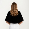 Anna-Kaci Women's Faux Fur Shawl Wrap with Soft Plush Texture, Elegant Draped Silhouette 19in - One Size Fits Most, Black - 4 of 4