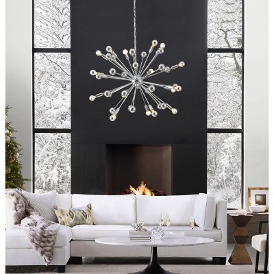 Chrome 31" Globe Contemporary Sputnik Pendant Light
