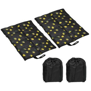 Unique Bargains Ultralight Waterproof Oxford Cloth Foam Foam Sleeping Pad 15.7" x 11.6" x 0.4" Yellow Black 2 Pcs - 1 of 4