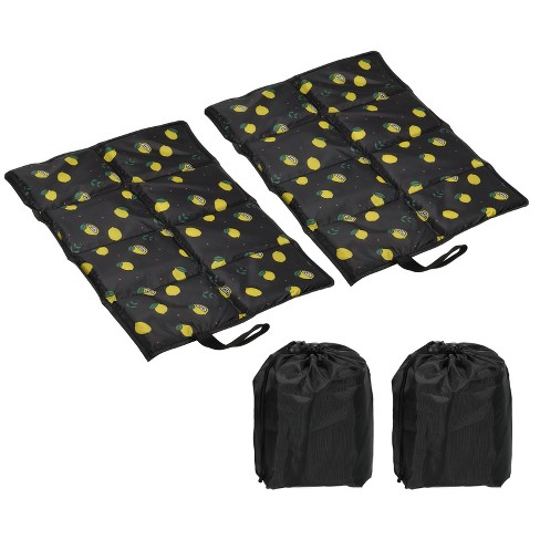 Unique Bargains Ultralight Waterproof Oxford Cloth Foam Foam Sleeping Pad 15.7" x 11.6" x 0.4" Yellow Black 2 Pcs - image 1 of 4