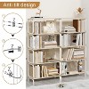 5-Tier Tall Floor Standing Bookshelf, Vintage Display Storage Open Bookcase, Industrial Organizer for School Living Room Bedroom Home Office - 4 of 4