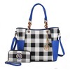 MKF Collection Bonita Checker Tote & Wallet Set - Stylish Vegan Leather Bag by Mia K - 2 of 4