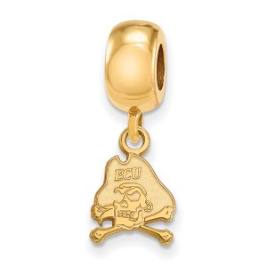 Black Bow Jewelry 14k Yellow Gold Plated Sterling Silver East Carolina Pirates NCAA Bead Charm - 1 of 3