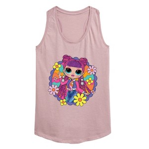 Women's - LOL Surprise! - Skater Chick w/ Flowers Graphic Racerback Tank - 1 of 4