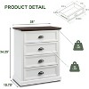SinCiDo Farmhouse Dresser with 4 Drawer, 28" Wide Vertical Dresser, Wood Rustic Chest of Drawers Organizer Closet, for Living Room, Dark Gray - 2 of 4