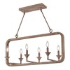 Bella Depot 6-Light Wood Chandelier Retro Adjustable Square Pendant Light for Kitchen Island - 2 of 4