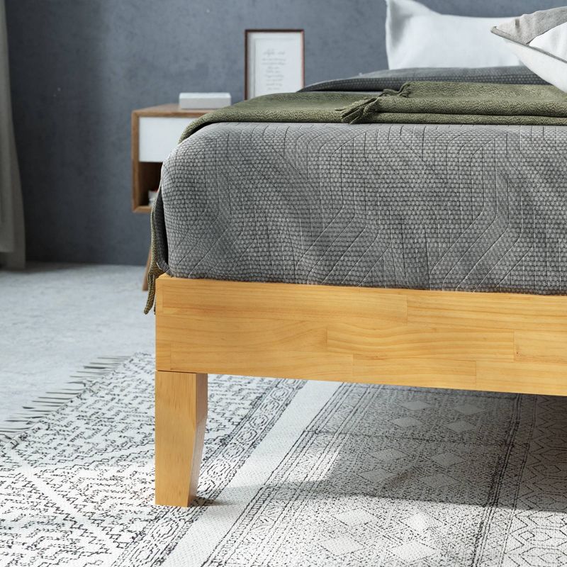 Moiz 14" Deluxe Wood Platform Bed Frame Natural - Zinus, 4 of 13