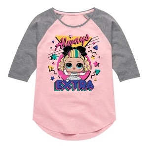 Girls' - LOL Surprise! - Always Extra Shirt Tail Raglan Graphic T-shirt - 1 of 4