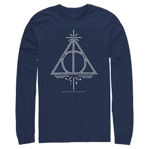 Men's Harry Potter Deathly Hallows Symbol Long Sleeve Shirt - 1 of 4