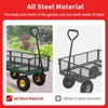 Heavy Duty 880 Lbs Capacity Mesh Steel Garden Cart Folding Utility Wagon with Removable Sides Versatile Flatbed Carts 180¡ã Rotating Handle(Green) - 3 of 4