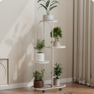 GustoWave Plant Stand Indoor, Plant Shelf, with 4 Wheels, Tiered Plant Stand- Perfect for Living Room&Balcony&Garden - 1 of 4