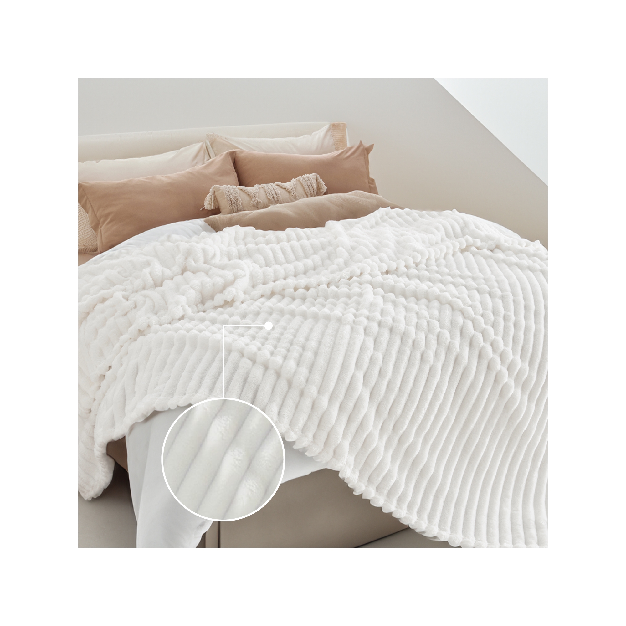 260GSM Bed Blanket With Chunky Corduroy Throw Size Dark Grey - Cozy Comfort by Bedsure