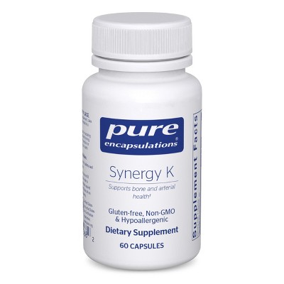 Pure Encapsulations Synergy K - With Vitamin K1, K2 & D3 - Includes Cholecalciferol - Gluten Free & Non-GMO