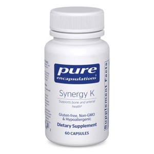 Pure Encapsulations Synergy K - With Vitamin K1, K2 & D3 - Includes Cholecalciferol - Gluten Free & Non-GMO - 1 of 4
