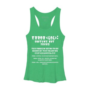 Women's Design By Humans Halloween Error 404 Costume Not Found Apparel, Funny Geeky By khaledned99 Racerback Tank Top - 1 of 3