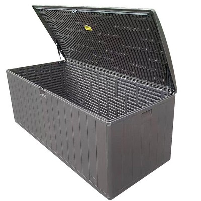 YARDGRACE 205-gallon lockable resin deck box - suitable for outdoor storage in the garden, rainproof and windproof