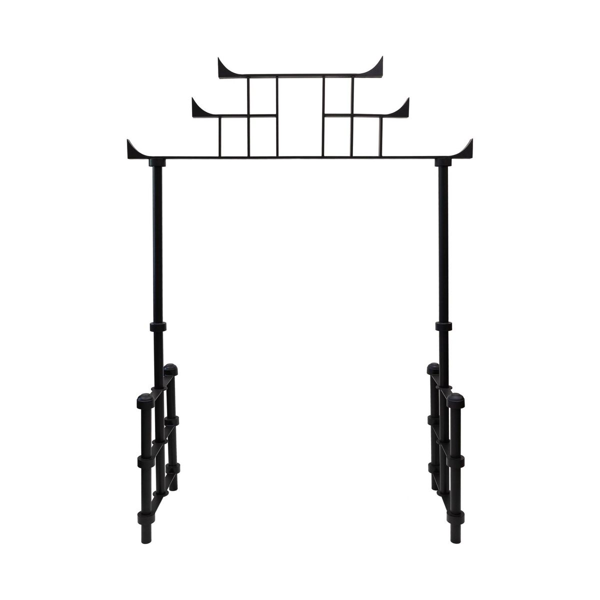 ACHLA Designs 98" Spiked Ground Stakes Wrought Iron Arbor - thumbnail 2