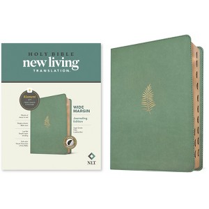 NLT Wide Margin Bible, Filament Enabled (Leatherlike, Sage Green Palm, Indexed, Red Letter) - by  New Living Translation (Leather Bound) - 1 of 1