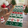 Christmas Area Rug Washable Xmas Snowflakes Rugs Indoor Non-Slip Low Pile Holidays Decorative Accent Rug - 2 of 4