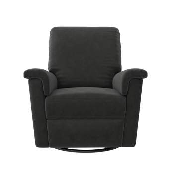 Baby Relax Perrie Swivel Glider Recliner Distressed Faux Leather - Charcoal