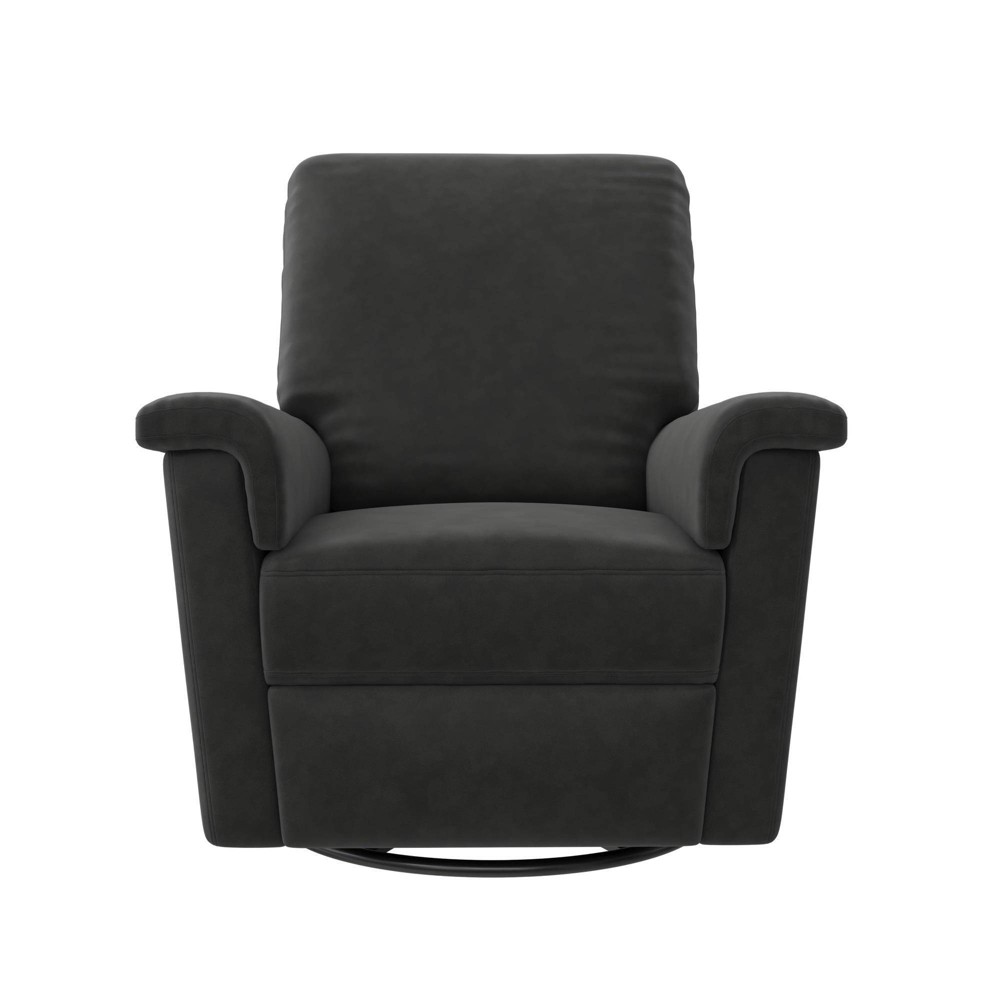 Baby Relax Perrie Swivel Glider Recliner Distressed Faux Leather - Charcoal -  89667710