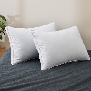 2-Pack Medium Firm Diamond Quilted Feather Pillow with Gusset Design - 1 of 3