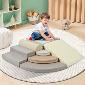 Runesay Colorful 7-Piece Soft Foam Climbing Blocks for Toddlers,Soft Climb and Crawl Playset Indoor - 1 of 4