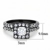 Slickblue Women’s Black Ion Plated Stainless Steel Ring, Clear CZ Halo, Stylish Designer Jewelry, Sizes 5-10 - 2 of 4