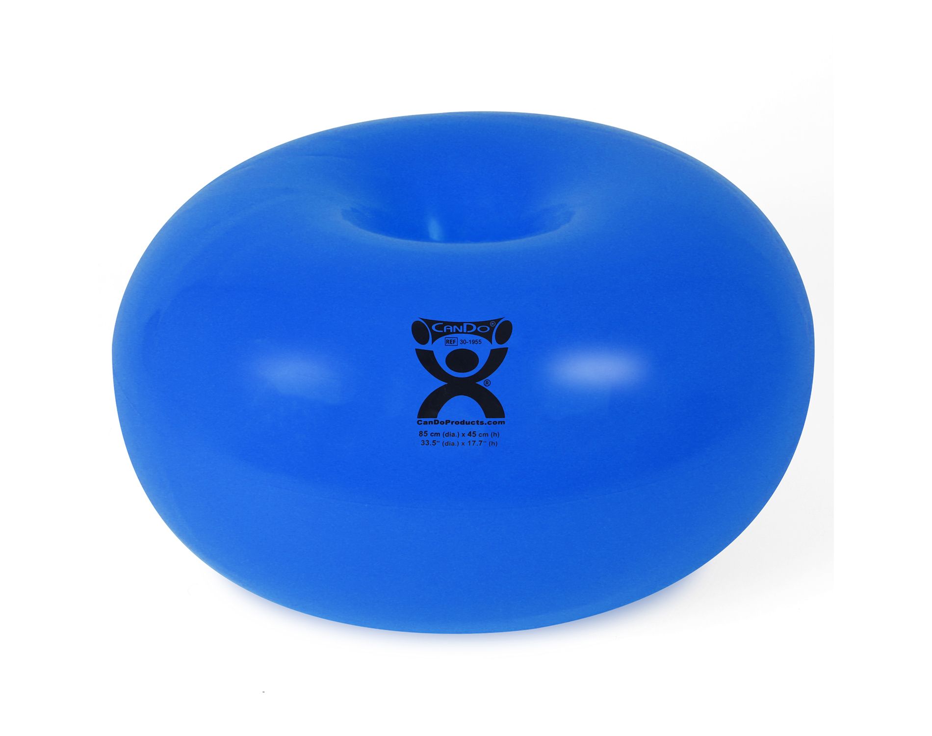 CanDo Donut Exercise, Workout, Core Training, Swiss Stability Ball for Yoga, Pilates and Balance Training in Gym, Office or Classroom, Blue 34-inch