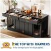 71" Dog Crate Furniture for 2 Dogs, Chew-Resistant Double Dog Kennel with 2 Drawers &  Sliding Doors, Wooden TV Stand End Table for Living Room - 2 of 4