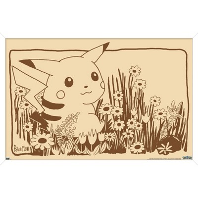 Trends International Pokémon - Pikachu, Eevee, And Its Evolutions Framed  Wall Poster Prints White Framed Version 14.725 X 22.375 : Target