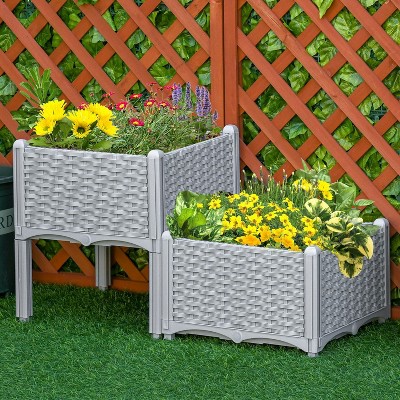 Vince Raised Garden Bed with Legs, Self-Watering Planter Box for Flowers, Herbs and Vegetables, Outdoor Furniture - The Pop Home