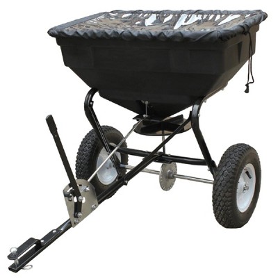 Yard Commander YTL-002-179 125 Pound Tow Broadcast Fertilizer Spreader, Black