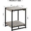 Acekool Modern Industrial End Table with Storage Shelves, Wood & Metal Side Table for Living Room & Bedroom - 2 of 4