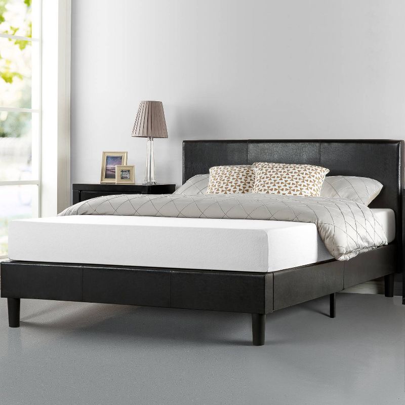 Jade Faux Leather Upholstered Platform Bed Frame Black - Zinus, 3 of 10