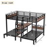 Queen Over Twin Over Twin Metal Bunk Bed with Shelves and Storage Stairs - 4 of 4